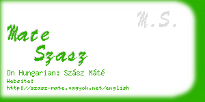 mate szasz business card
